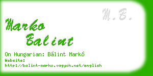 marko balint business card